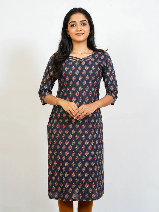 Black Cotton Kurti - view 2