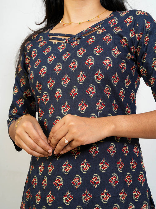 Black Cotton Kurti - view 7