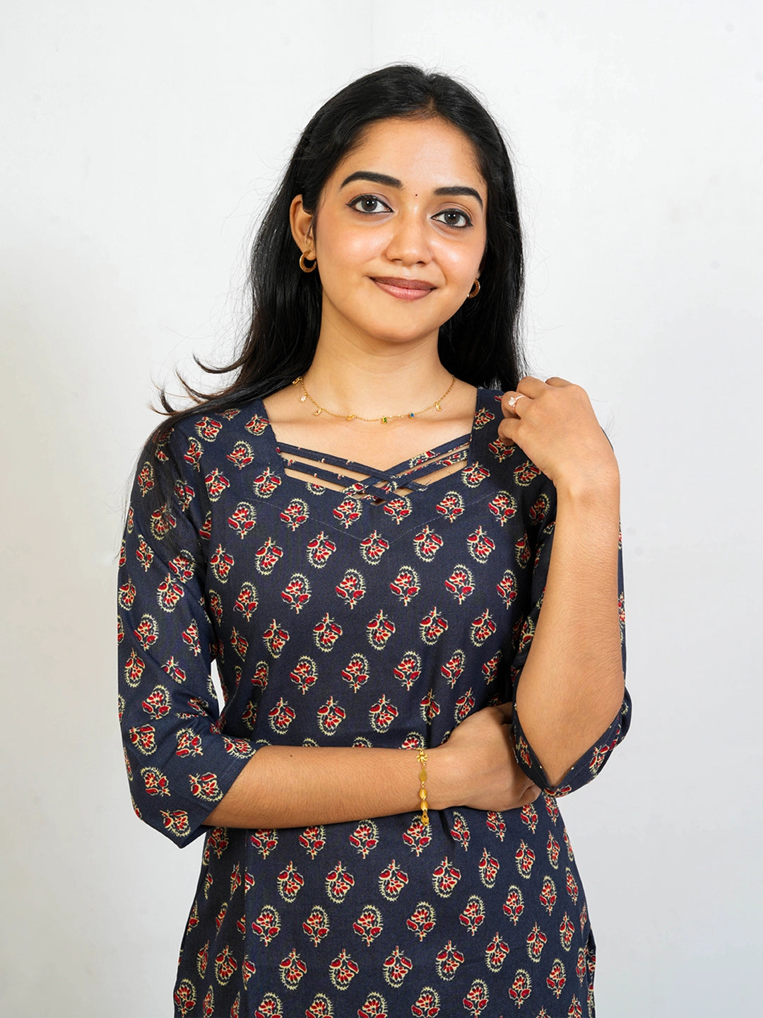 Black Cotton Kurti - view 1