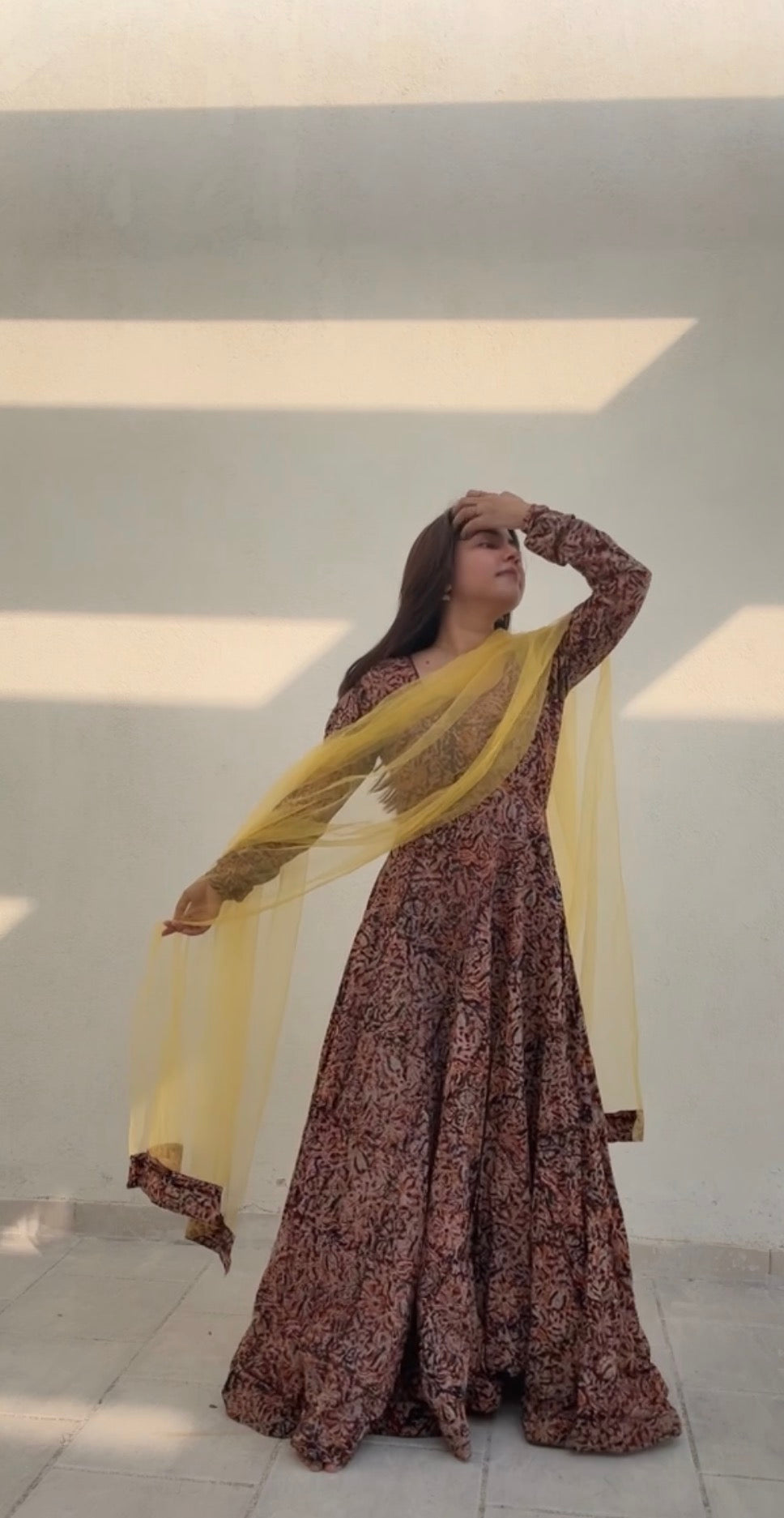 Kalamkari Anarkali full sleeve detail
