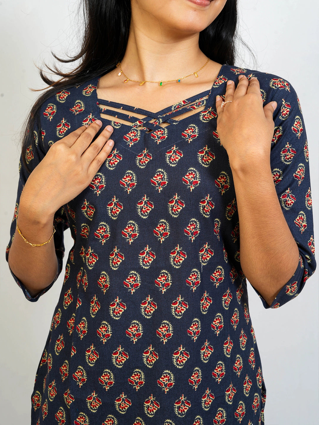 Black Cotton Kurti - view 4