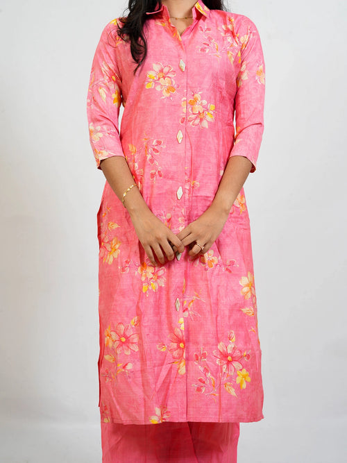 Pink Shade Kurti With Pant - view 4