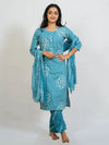 Blue 3 Piece Kurti Set - view 1