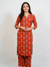 Rust Red Shade Kurti With Pant - view 1